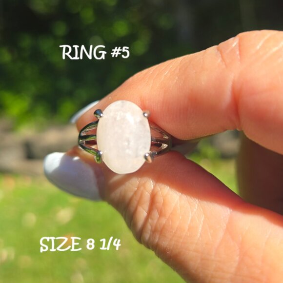 Rose Quartz Gemstone Rings, Various Sizes - Picture 7 of 11